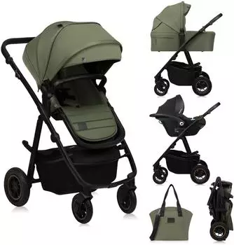 Lionelo Amber Plus 3-in-1 Kinderwagen-Set, gr&uuml;n (LO-AMBER PLUS 3IN1 GREEN FOREST)
