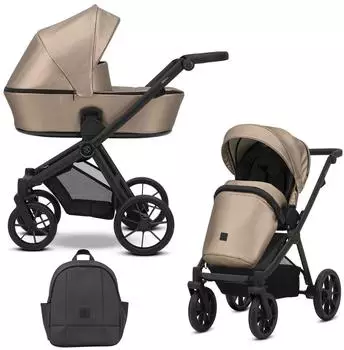Kunert BRAV 2-in-1 Kombi-Kinderwagen, Öko-Leder, cappuccino