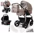 Bergsteiger 4-in-1 Kinderwagen Capri inkl. Babyschale, Isofix Base Pro 2 silber/braun