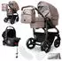 Bergsteiger 4-in-1 Kinderwagen Capri inkl. Babyschale, Isofix Base Pro 2 anthrazit/braun