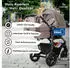 Bergsteiger 4-in-1 Kinderwagen Capri inkl. Babyschale, Isofix Base Pro 2 anthrazit/braun
