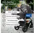 Bergsteiger 4-in-1 Kinderwagen Capri inkl. Babyschale, Isofix Base Pro 2 anthrazit/grau