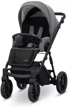 Kunert Ivento 2in1 Kombi-Kinderwagen, dunkles Anthrazit, schwarzer Rahmen