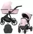 Kunert Arizo 2in1 Kinderwagen Öko-Leder baby pink, schwarzes Gestell