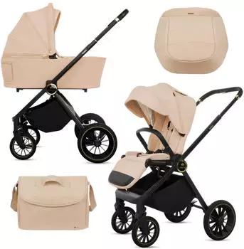 Babylux Rosso 2-in-1 Kombikinderwagen mit Babywanne, 0-22kg, UV-Schutz 50+