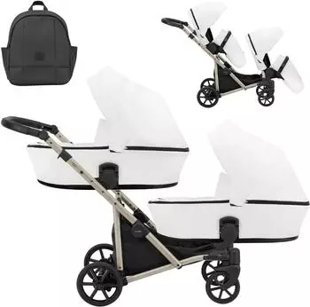 Kunert BRAV DUO 2in1 Kinderwagen weiß/schwarz (BD-12)