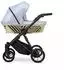 Kunert Ivento Glam 2in1 Kinderwagen Öko-Leder metallic blau, schwarzer Rahmen