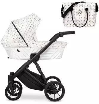 Kunert Ivento 2in1 Kombikinderwagen, schwarzer Rahmen, weiß