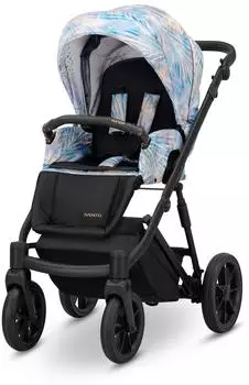 Kunert IVENTO 2in1 Kinderwagen blau/rosa, schwarzer Rahmen
