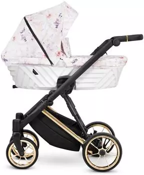 Kunert Ivento Premium 2in1 Kinderwagen wei&szlig;/pink, Goldrahmen (Ive 04)
