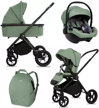 Babylux BOLDO Kombikinderwagen 3in1 Set, i-Size, 0-22kg (BOLDO_3W1_SAGE)