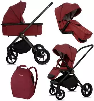 Babylux BOLDO Kombikinderwagen 2in1, faltbar, 0-22kg (BOLDO_2W1_BURGUNDY)