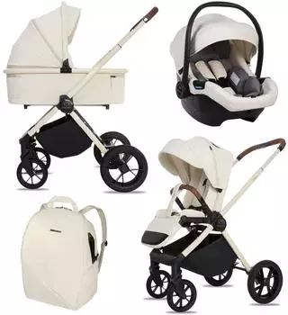 Babylux BOLDO Kombikinderwagen 3in1 Set, i-Size, 0-22kg (BOLDO_3W1_VANILLA)