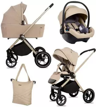 Babylux GAVIA Kombikinderwagen 3in1 Set, i-Size, 0-22kg (GAVIA_3W1_KHAKI)
