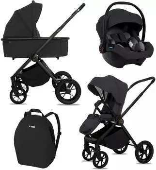 Babylux BOLDO Kombikinderwagen 3in1 Set, faltbar, i-Size, 0-22kg (BOLDO_3W1_ONYX)