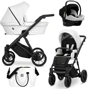 Kunert Ivento 3in1 Kombikinderwagen weiß, schwarzer Rahmen