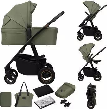Lionelo Amber Plus 2-in-1 Kombikinderwagen, grün (LO-AMBER PLUS 2IN1 GREEN FOREST)
