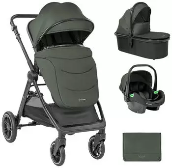 KIKKABOO Ava 3-in-1 Kombikinderwagen mit Babywanne, grün