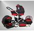 True Love Larmax Kinderwagen Safety-Winter-Set (Winterfußsack, Autositz & ISOFIX Basis, Regenschutz, Moskitonetz, Schwenkräder) 32 Cosmic Black & Hot Red