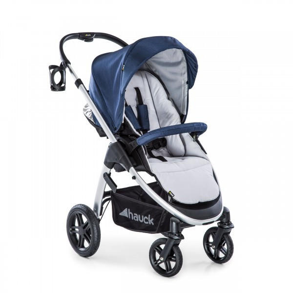 Hauck Kombi-Kinderwagen Saturn R Duoset - Denim Silver, (10-tlg), 2in1 Kinderwagen-Set (Sportwagen und Babywanne) - inkl. XXL Zubehörpaket