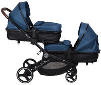BabyGo Zwillings-Kombikinderwagen "Twinner Set, Grey melange" 30 kg inkl. 2