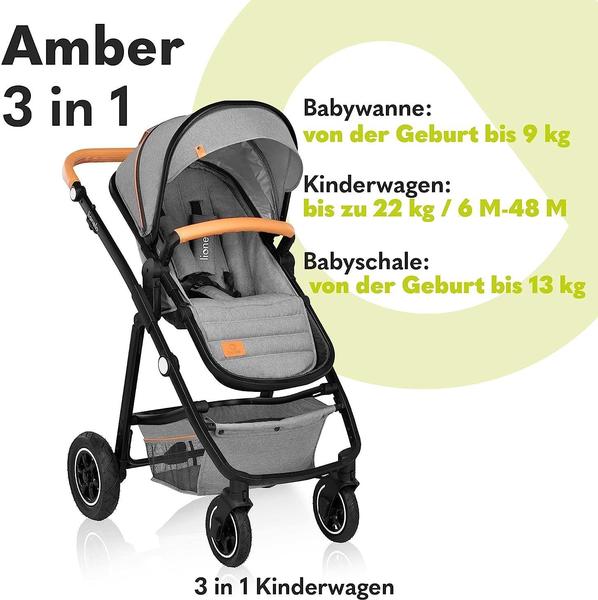 Lionelo Amber 3in1 grey