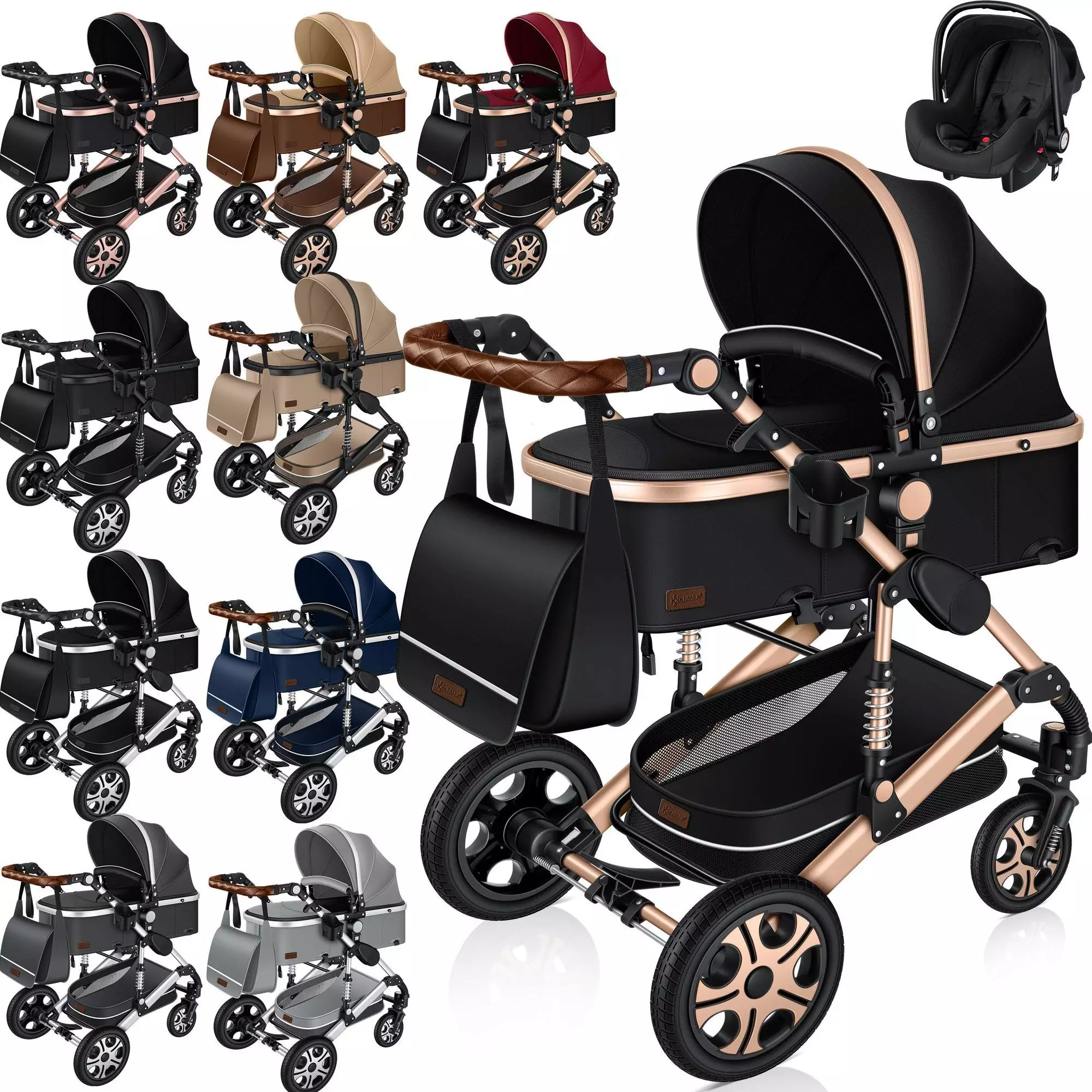 Kesser Loops 3in1 schwarz/rose gold 3in1 Kinderwagen  Bewertung: 3.9/5   ab 166,80