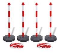vidaXL Set von 4 Absperrpfosten und 2 Kunststoff-Ketten von je 10 m