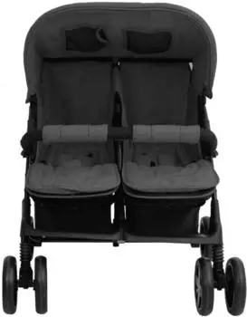 vidaXL Baby carriage for twins Dark grey
