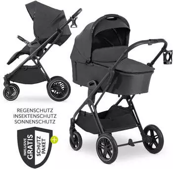 black/melange black: Hauck Kombi-Kinderwagen Vision X Duoset