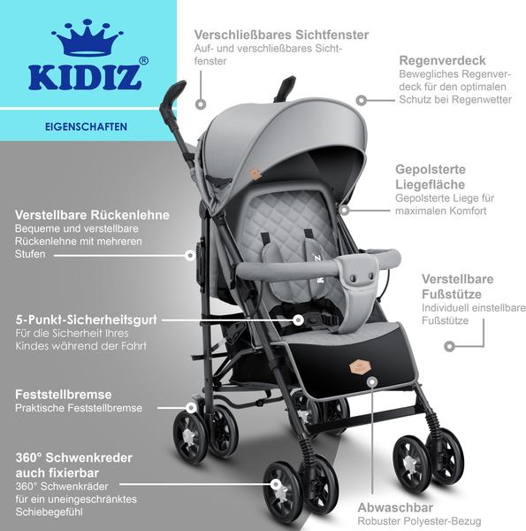 Ausstattung & Allgemeine Daten Kidiz City-Pro Kinderbuggy - grau