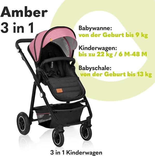 Lionelo Amber 3in1 Pink Rose