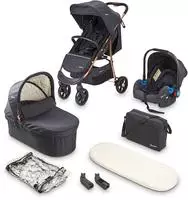 BabyGo Kombi-Kinderwagen "Style - 3in1" inkl. Babyschale mit Adaptern u. Wickeltasche