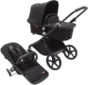 Bugaboo Fox Cub Kinderwagen mit Liegeaufsatz und Sitz black/midnight black