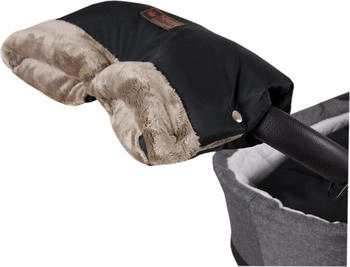 Babylux Handmuff für Kinderwagen Große Muff Handwärmer mit Kunstfell Handschuhe für Buggy MD5 Beige