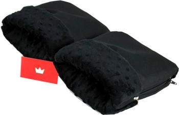 Babylux Handmuff für Kinderwagen MUFF Reißverschluss MR6 Schwarz + Minky Schwarz