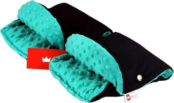 Babylux MUFF Handmuff Handwärmer Kinderwagen Buggy Handschuh 1. Schwarz + Minky
