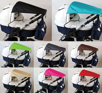Babylux Sonnenschutz Sonnensegel für Kinderwagen Buggy UV Schutz 56. Blau Flex