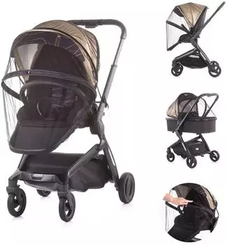 Chipolino Moskitonetz Lux f&uuml;r Kinderwagen/Buggy, schwarz, Rei&szlig;verschluss (MKKLUX02102BL)