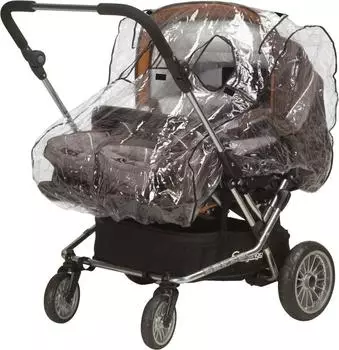 Playshoes Universal-Regenschutz für Zwillingswagen, transparent (448963)