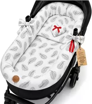 Totsy Baby Stubenwagen-Nestchen Set 3-teilig, Musselin, Gefieder (ZGO008_PIORKA_UNI)