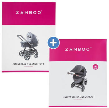 Zamboo Erstlings- & Schutzset für Kinderwagen mit Sonnensegel & Regenschutz