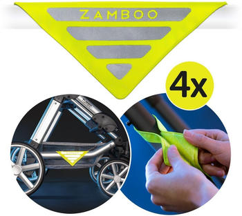 Zamboo Universal Reflektoren für Kinderwagen und Buggys 4er Pack - Gelb