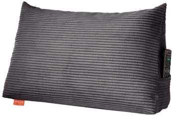 Sleepling Keilkissen mit Seitentasche 70x40cm Cord dunkelgrau