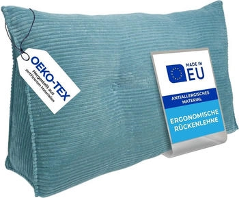 Pillows24 Gro&szlig;es Lesekissen 160cm Cord hellblau