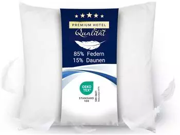 ZOLLNER Federkopfkissen 85% Federn 15% Daunen, 80x80cm, wei&szlig;