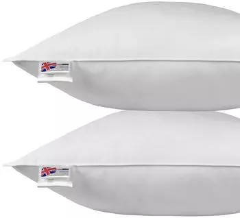 Homescapes Kopfkissen 2er-Set, Super-Mikrofaser, Anti-Allergen, 80x80cm (DP1248)
