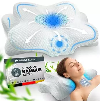 Gentle North Memory-Foam-Kissen 61x40cm blau