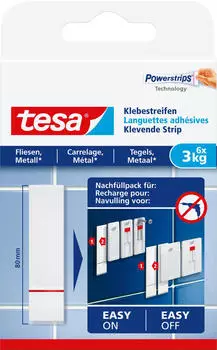 tesa für Fliesen und Metall 3kg (6 Stk.) tesa für Fliesen und Metall 3kg (6 Stk.)