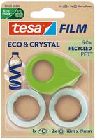 Tesa 59038-00000-00, Tesa ECO & CRYSTAL, 2 Rollen 10mX19mm Blister,mit Abroller